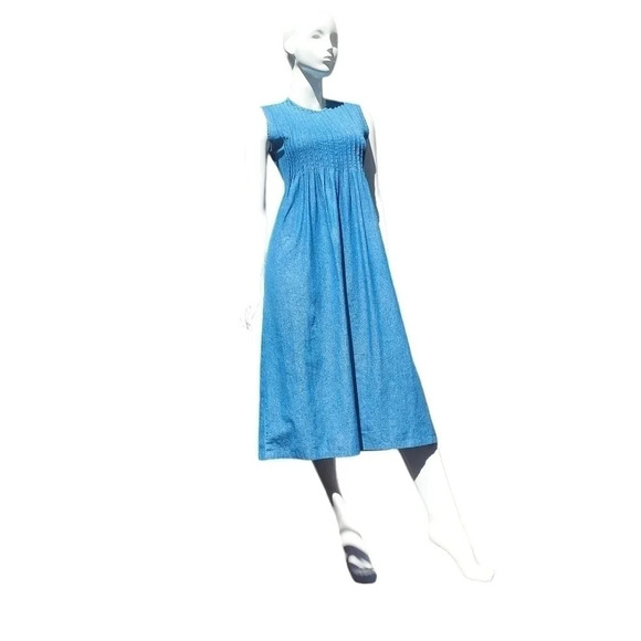 Neiman Marcus Denim Maxi Dress Size 6 - Picture 3 of 11